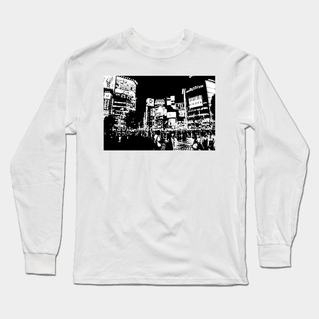 Shibuya Crossing - Tokyo Long Sleeve T-Shirt by Neon Bang Bang